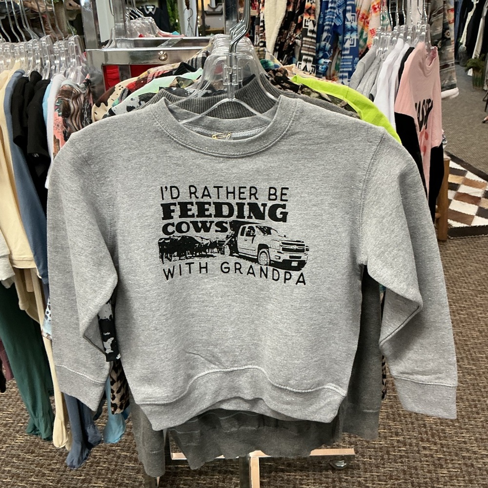 Kids Gray Sweatshirt with Fun Graphic